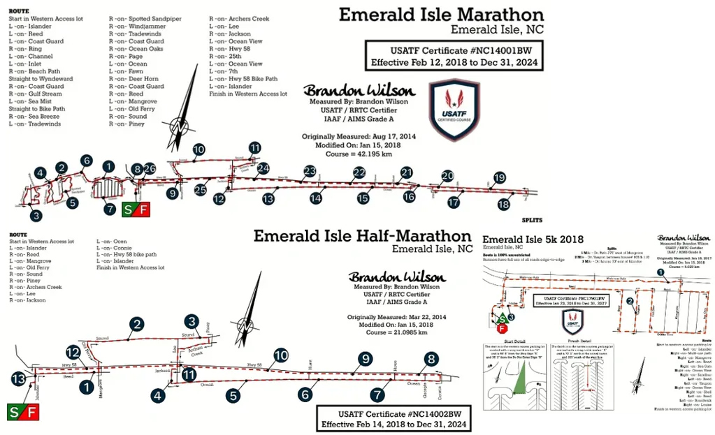 Emerald Isle Marathon race map