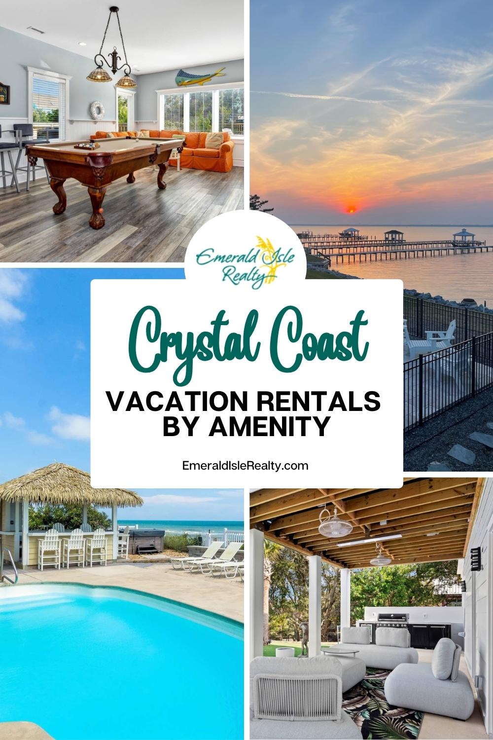 Crystal Coast Vacation Rentals by Amenity