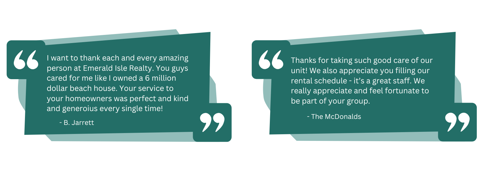 Emerald Isle Realty Homeowner Testimonials